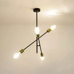 Licht-Erlebnisse Verstellbare Deckenleuchte SHAH Schwarz Gold Esszimmer