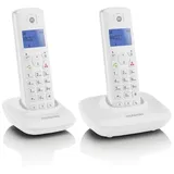 Motorola T402+ Digitales Schnurlostelefon (Duo, weiß)