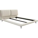 DeLife Polsterbettgestell Cusino 140x200 cm Bouclé Creme-Weiß, Polsterbetten - 2 Jahre Gewährleistung - mind. 14 Tage Rückgaberecht - Beige,Weiß - 140x200