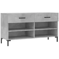 VidaXL Schuhbank Betongrau 102x35x55 cm Holzwerkstoff