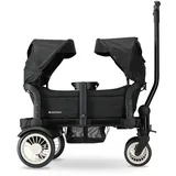 Deryan Luxus Sandy Bollerwagen - Tandem Kinderwagen, Klappbar, inkl. Regenschutz & Schwarz - Schwarz