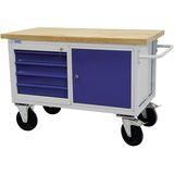 ADB mobile Werkbank Werktisch Werkstattwagen Tischwagen Rollwagen 1300x840x600 mm Werkstatteinrichtung Zubehör Werkstatt fahrbar mit Rollen und Schubladen