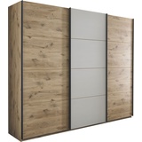 Schlafkontor Schwebetürenschrank »Preda«, Schränke Gr. B/H/T: 270 cm x 225,5 cm x 60 cm, 3 St., beige (viking oak, ash grey) Schwebetürenschränke und Schiebetürenschränke