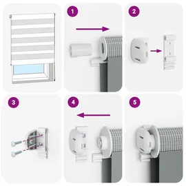 vidaXL Doppelrollo Dunkelgrau 135x150 cm Stoffbreite 130,9 cm Polyester