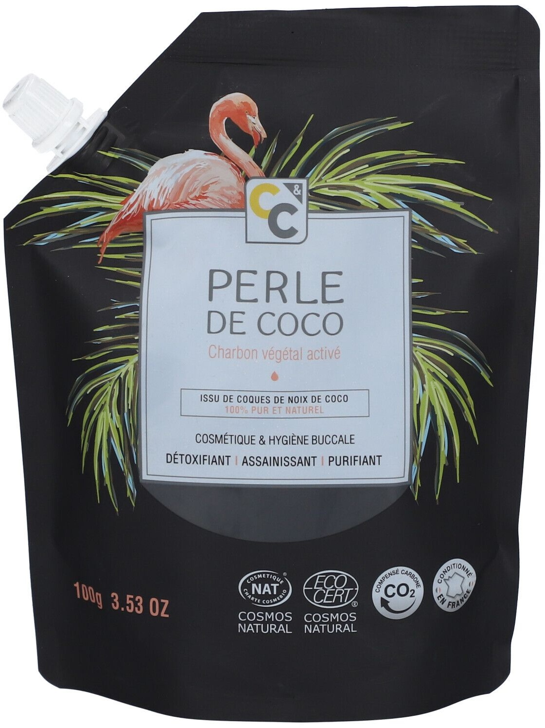 Comptoirs & Compagnies Perle de Coco Charbon végétal activé 100 g poudre