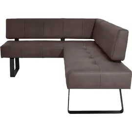 K+W Komfort & Wohnen Eckbank K+W KOMFORT & WOHNEN "Spider II", braun (schwarzbraun 79, schwarz), B:165cm H:88cm T:227cm, Sitzbänke, Eckbank, Sitzsteppung, bequem durch Sandwichbauweise, 2 Stellmaße