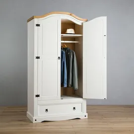 Idimex Kleiderschrank Campo 100 x 190 x 51 cm Weiß/Natur