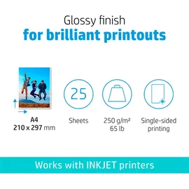 HP Advanced Glossy A4 250 g/m2 25 Blatt