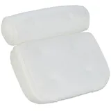 Relaxdays 10044164 Bade- & Nacken, HxBxT: 9 x 38 x 36 cm, 6 Saugnäpfe für Halt, weiß,