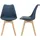 [en.casa] Stühle, Fläten 2er Set Kunstleder Blau