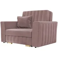 Mirjan24 Schlafsofa Viva Glam I mit Bettkasten, Rückenlehne und Seiten fest angenäht, Sofa, Couch, einsitzer Polstersofa mit Schlaffunktion inkl. Kissen, Bettsofa (Kronos 27)