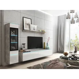 P & B WOHNWAND VERA | BETONOPTIK/WEISS HG.