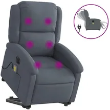 vidaXL Massagesessel mit Aufstehhilfe Samt 144,5 x 82 x 0 cm Dunkelgrau elektrisch