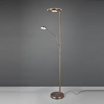 defibrico LED Deckenfluter mit Leselampe altmessing