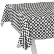ANRO Wachstuchtischdecke abwaschbar Karo 120 x 140 cm Grau