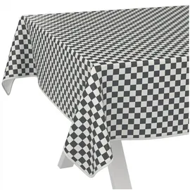 ANRO Wachstuchtischdecke abwaschbar Karo 120 x 140 cm Grau