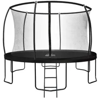 Zero Gravity Trampolin Outdoor Ø 183/244/305/366/427 cm, TÜV GS, Smartes Klappnetz für schnellen Auf- und Abbau, Outdoor Trampolin Komplett-Set inkl. Leiter, Aufbauvideo, Ultima 4