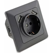 ChiliTec USB-Steckdose Unterputz Grau 2 St.