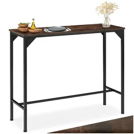 Tectake Bartisch Kerry 120 x 40 x 100,5 cm Dunkelbraun