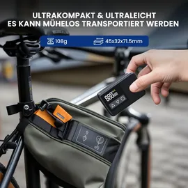 doinow Kabelloser Elektrische Luftpumpe, Tragbare Akku Fahrradpumpe mit alle ventile, LED-Licht, Wiederaufladbare Reifenpumpe für Fahrrad, E-Bike, Auto, ...