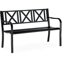 Relaxdays Gartenbank 10026112_0 schwarz Metall 127,0 cm
