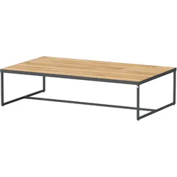 4Seasons Strada Beistelltisch Teak natur, 120 x 70 x 30 cm Alu Beine