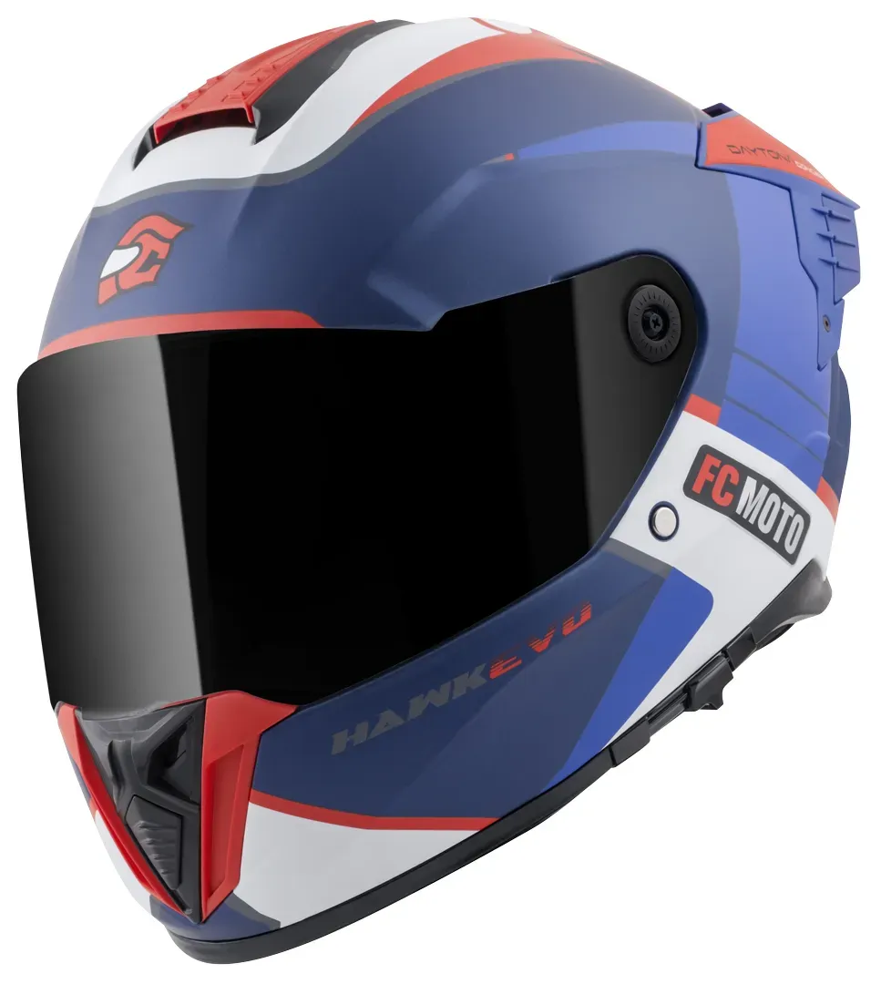 FC-Moto Hawk EVO-X Helm, schwarz-weiss-rot-blau, Größe XS für Frauen
