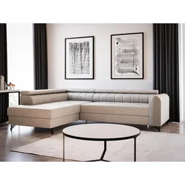 Sofnet Ecksofa Alice mit Schlaffunktion und Bettkasten, Wohnlandschaft mit einstellbare Kopfstützen, Couch, Sofa, Bettsofa, Schlafsofa Beige, (Paros 02),...