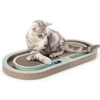 PETTOM Kratzbrett, Kratzbretter Katze mit Trackball, Kratzpappe für Katzen 66 * 30cm, Katzenkratzbretter Doppelseitige