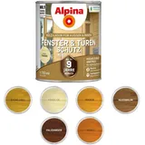 Alpina Holzschutzlasur Alpina 750 ml Fenster- und Türen Schutz Holzlasur Farbwahl, Mit bis zu 9 Jahren Schutzdauer weiß