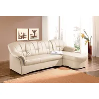 Ecksofa DOMO COLLECTION "Papenburg L-Form" Sofas Gr. B/H/T: 235cm x 84cm x 82cm, Kunstleder SOFTLUX, Recamiere rechts, mit Bettfunktion, beige (creme) in großer Farbvielfalt, wahlweise mit Bettfunktion