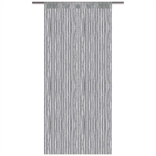 BestLivings Fadenvorhang mit Stangendurchzug, Gardine in Lurex-Optik, Dekoartikel in vielen Farben und Größen (anthrazit - dunkelgrau / 90x200 cm)