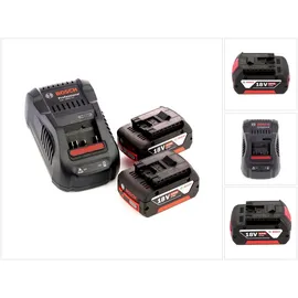 Bosch Starter-Set 18 V mit 2x GBA 18 V 5,0 Ah Li-Ion Akku + GAL 1880 Schnell Ladegerät