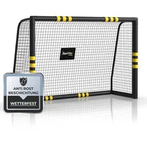 Racetex Fussballtore für Garten Kinder und Erwachsene mit [Anti-Rost Beschichtung] - Fußballtor Kinder inkl. Erdanker für optimalen Halt - Tor 1... - Schwarz