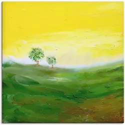 Leinwandbild ARTLAND "Sonniger Tag", gelb (farbe bild(er): gelb), B:70cm H:70cm, Canvas, Leinwand, Bilder, auf Keilrahmen gespannt