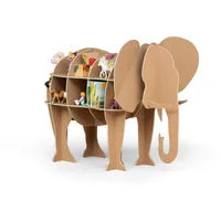 Kinder Regal Eddy der Elefant in braun - geeignet für ca. 60 Tonies, Spielzeug oder Kinderbücher - 100% plastikfrei