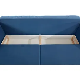 INOSIGN Schlafsofa »Asra« incl. Bettfunktion und Bettkasten, Seitentasche im Armteil, Federkern blau