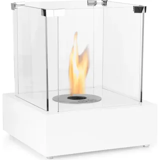 moritz Ethanol Kamin Tischkamin I 35 x 30 x 30 cm weiß I Tischfeuer eckig I 0,8 Liter Brenner I Bioethanol Kamin IEthanol Kaminofen Indoor Outdoor