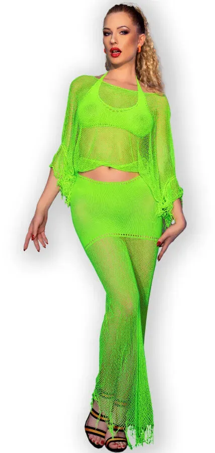 CHILIROSE  CR 4666 Top & Rock S/M - Neon Grün