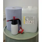 Bremsenreiniger 10Ltr.+ Auslaufhahn+ Drucksprüher schwarz+ Putztuchrolle - acetonfrei - 10 l