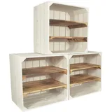 CHICCIE Weinregal 3 tlg. 2 x Regal  Weiß