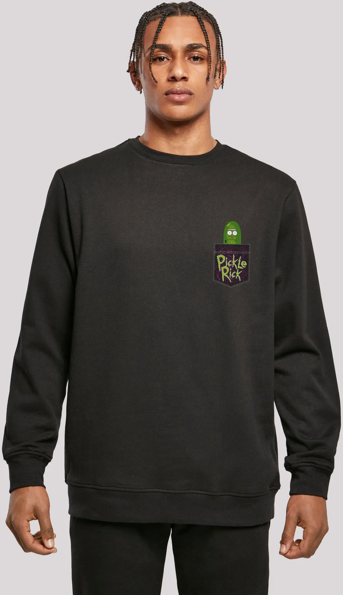 Sweatshirt F4NT4STIC "Rick und Morty Pickle Rick" Gr. XL, schwarz Herren Sweatshirts Print