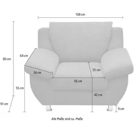DOMO collection Sessel Pilar Kunstleder 108 x 80 x 91 cm Braun