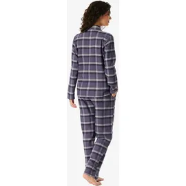 SCHIESSER Pyjama kariert Blau/Lila 4XL