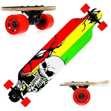 Nils Extreme – Skateboard Für Kinder Jugend und Erwachsene – Kinder Longboard- Rollen Board - Hohe Qualität Longboard Chinesischem Ahorn Deck – Modell Wood - Skelett