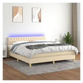vidaXL Boxspringbett 160 x 200 cm Creme