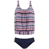 S.Oliver Oversize-Tankini Damen blau-rosa-bedruckt Gr.52