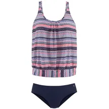 S.Oliver Oversize-Tankini Damen blau-rosa-bedruckt Gr.52