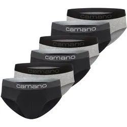 Slip CAMANO "Slip 6er Pack", Herren, Gr. XXL, schwarz (schwarz mix), 95% Baumwolle 5% Elasthan, Unterhosen Slip