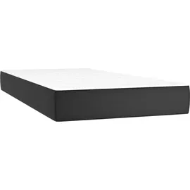 vidaXL Boxspringbett mit Matratze & LED Schwarz 90x200 cm Kunstleder